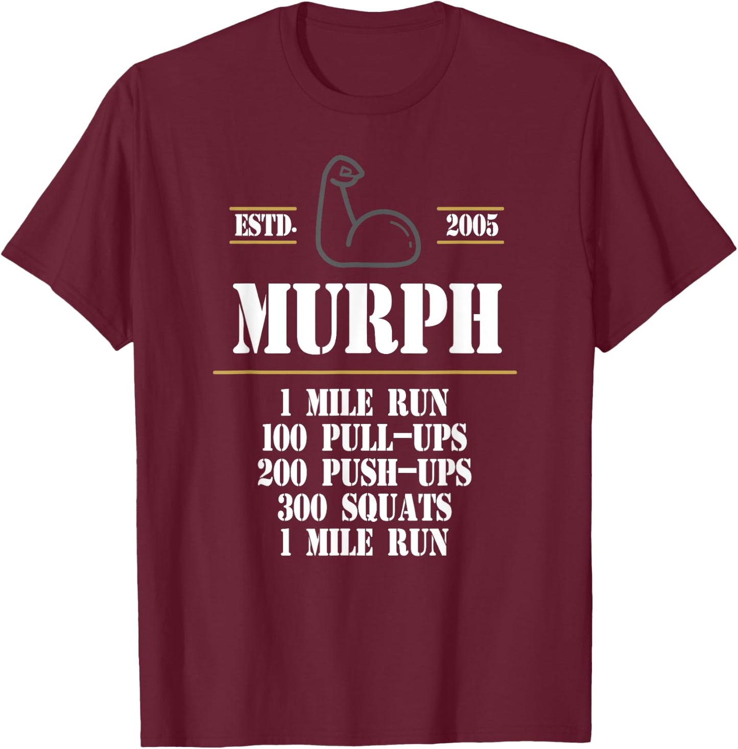 Murph Workout Exercise Challenge Patriotic WOD Gift T-Shirt - T-Shirt | Maroon