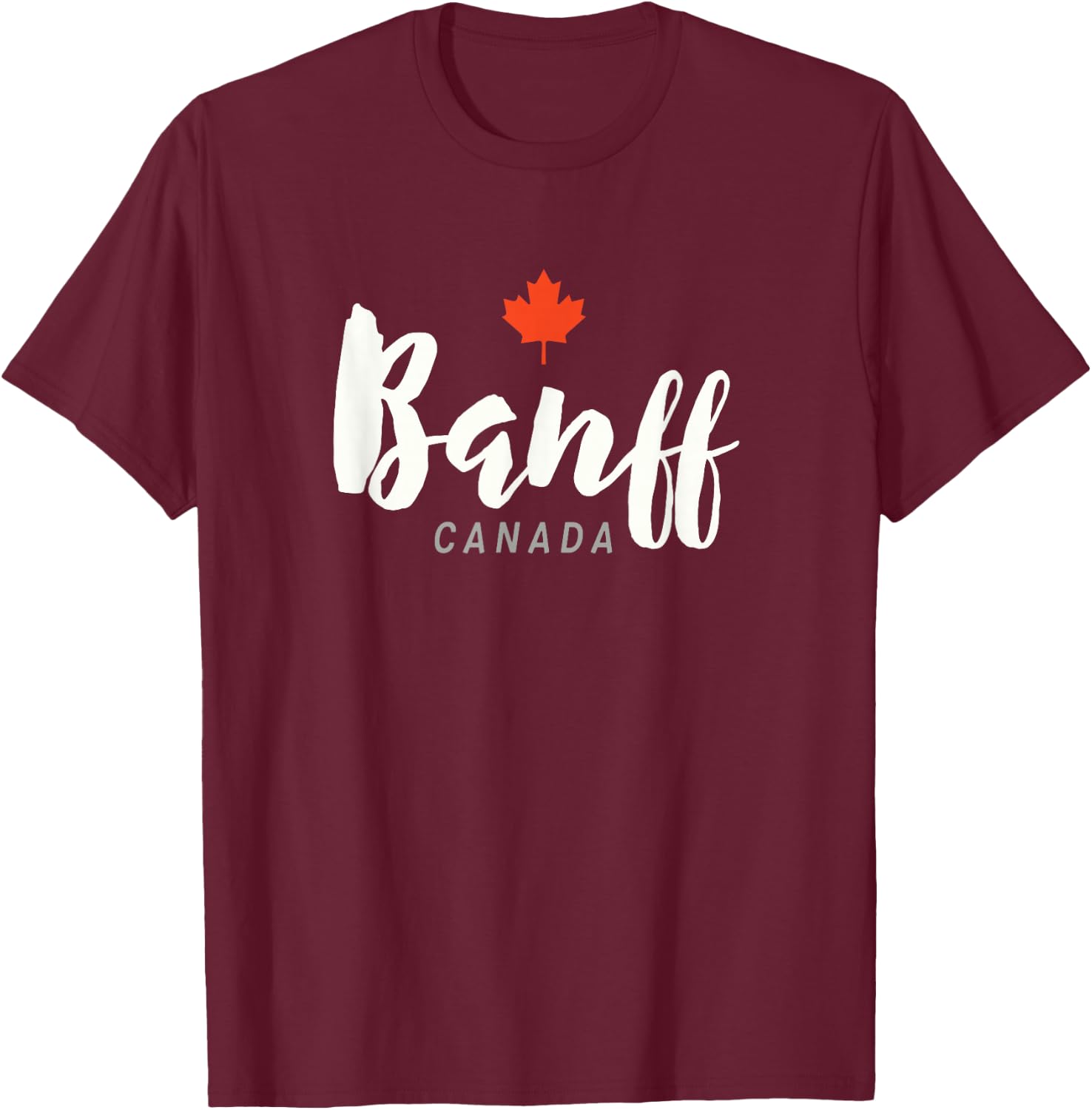 Classic Banff, Alberta, Canada, National Park T-Shirt - T-Shirt | Maroon
