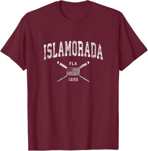 Islamorada FL Nautical Vintage US Flag T-Shirt - T-Shirt | Maroon