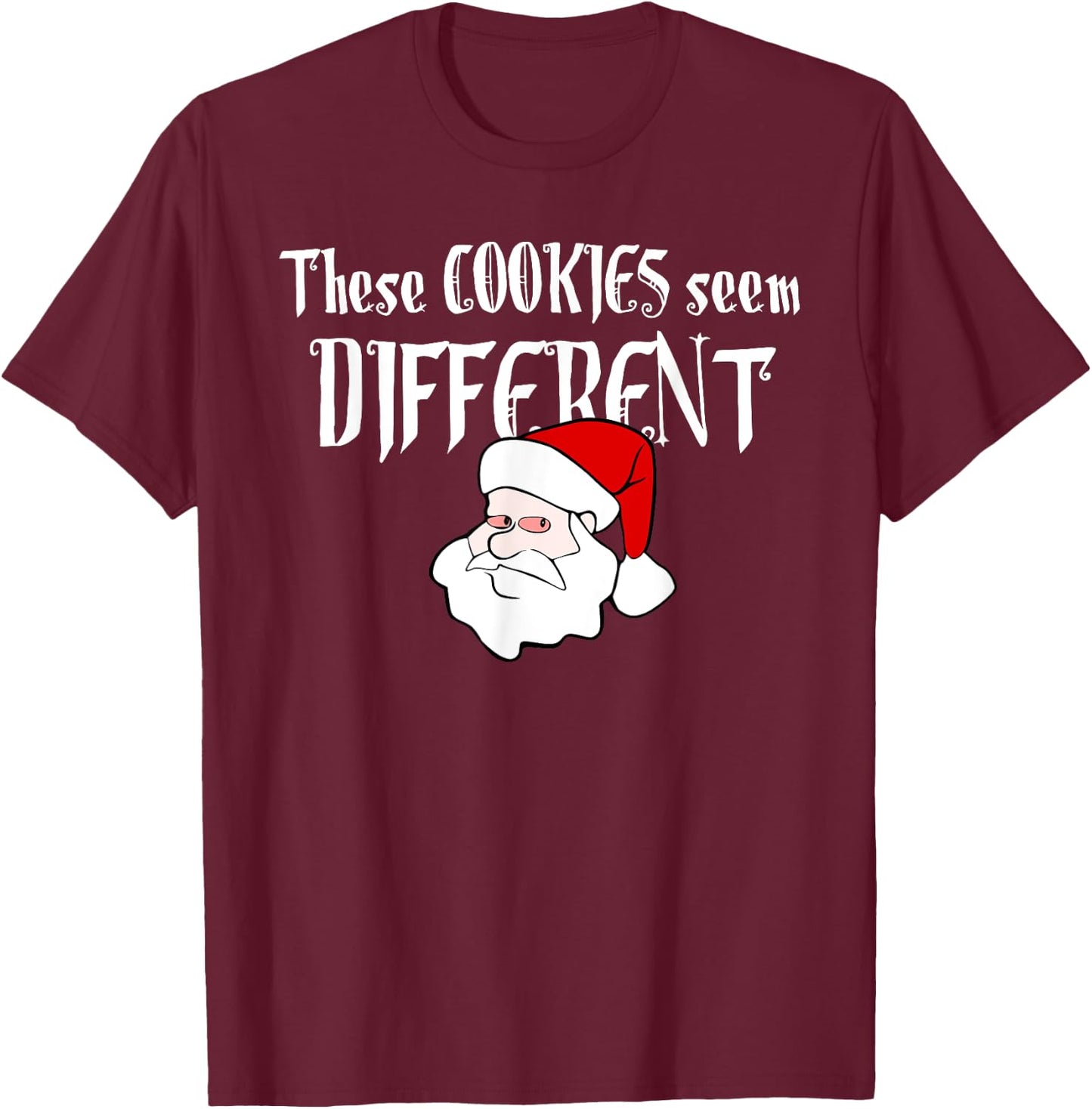 Funny Santa Weed Cookies Cute Adults Christmas T-Shirt - T-Shirt | Maroon