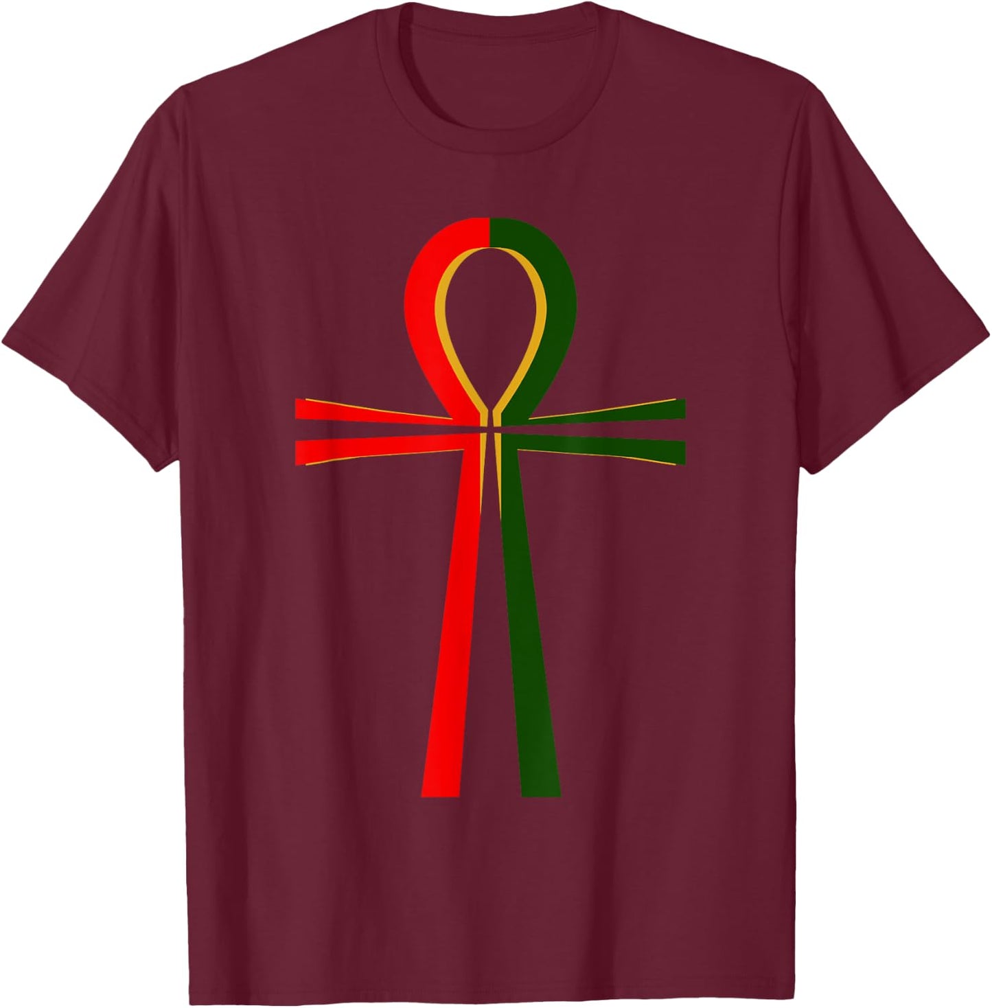 Ancient Egyptian Ankh T-Shirt - T-Shirt | Maroon