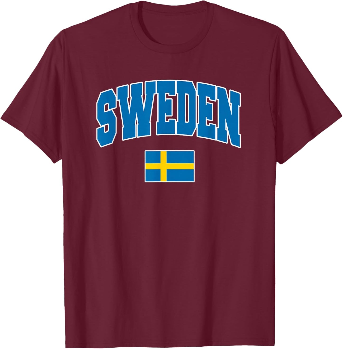 Sweden Flag Swedish National Pride Vacation T-Shirt - T-Shirt | Maroon