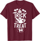 Halloween Trick Or Treat Bat Ghost Pumpkin Cat Women Kids T-Shirt - T-Shirt | Maroon