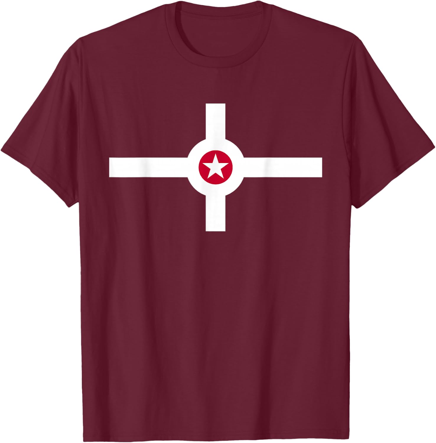 Indianapolis City Flag Print T-Shirt - T-Shirt | Maroon