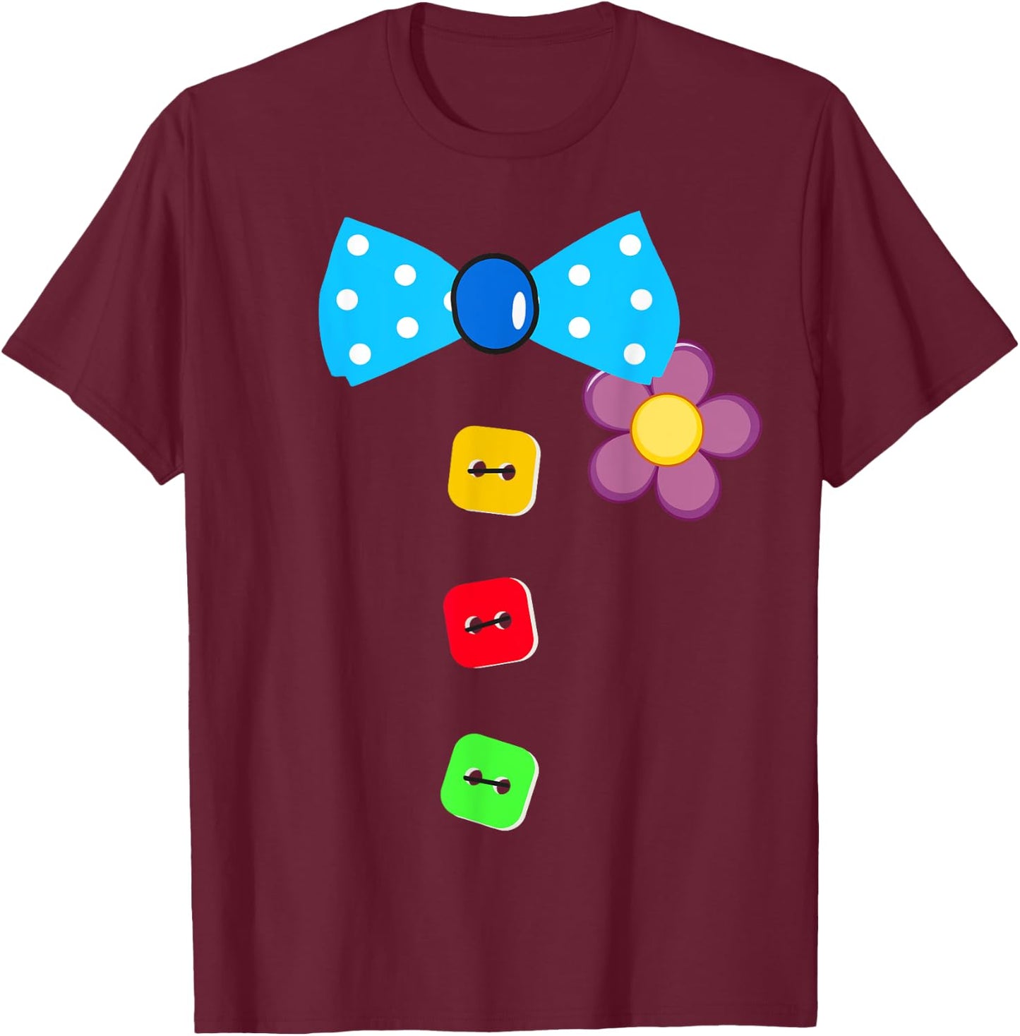 Halloween Clown Tie Costume For Man Woman And Kids T-Shirt - T-Shirt | Maroon