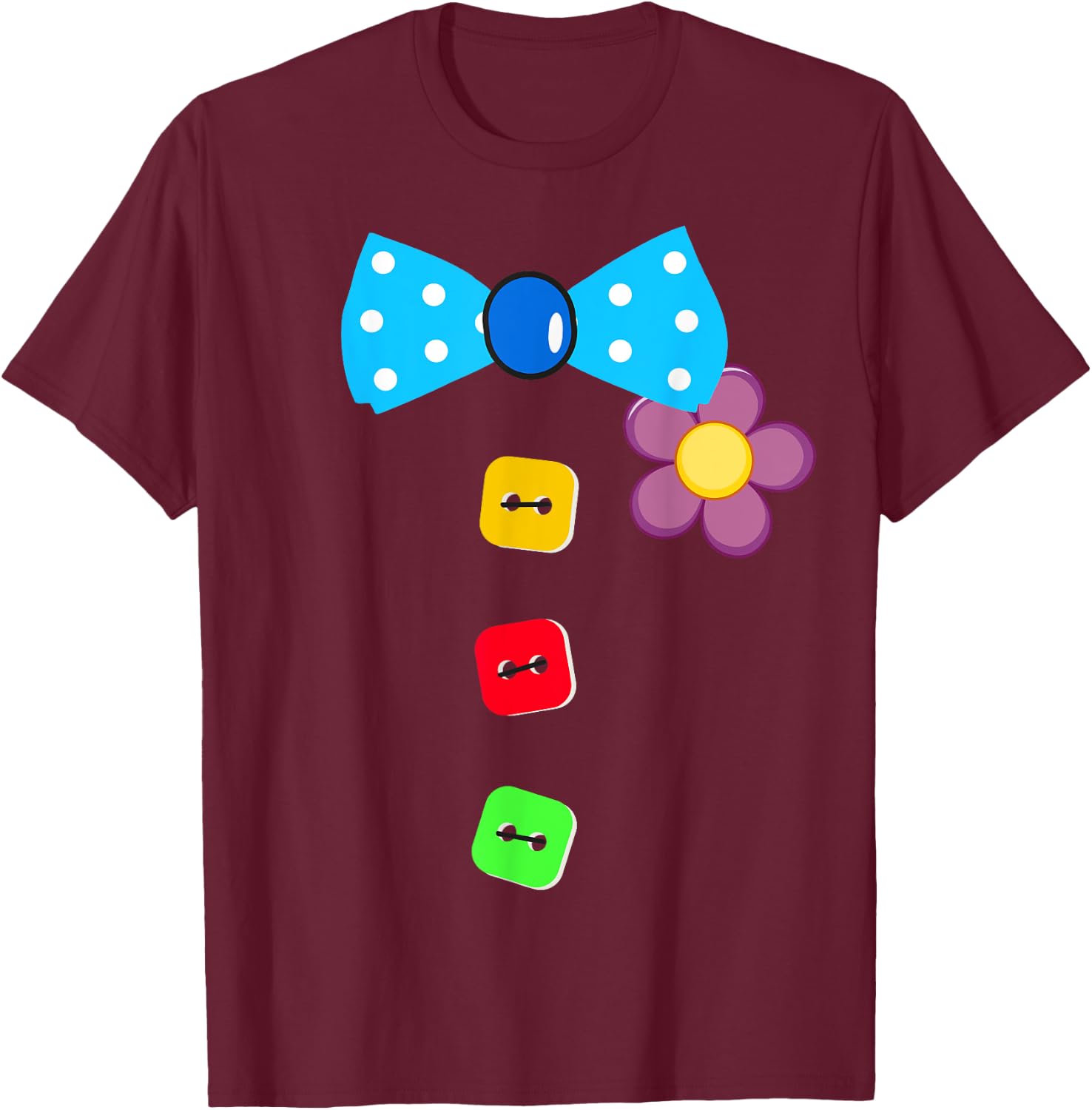 Halloween Clown Tie Costume For Man Woman And Kids T-Shirt - T-Shirt | Maroon