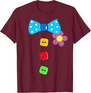 Halloween Clown Tie Costume For Man Woman And Kids T-Shirt - T-Shirt | Maroon