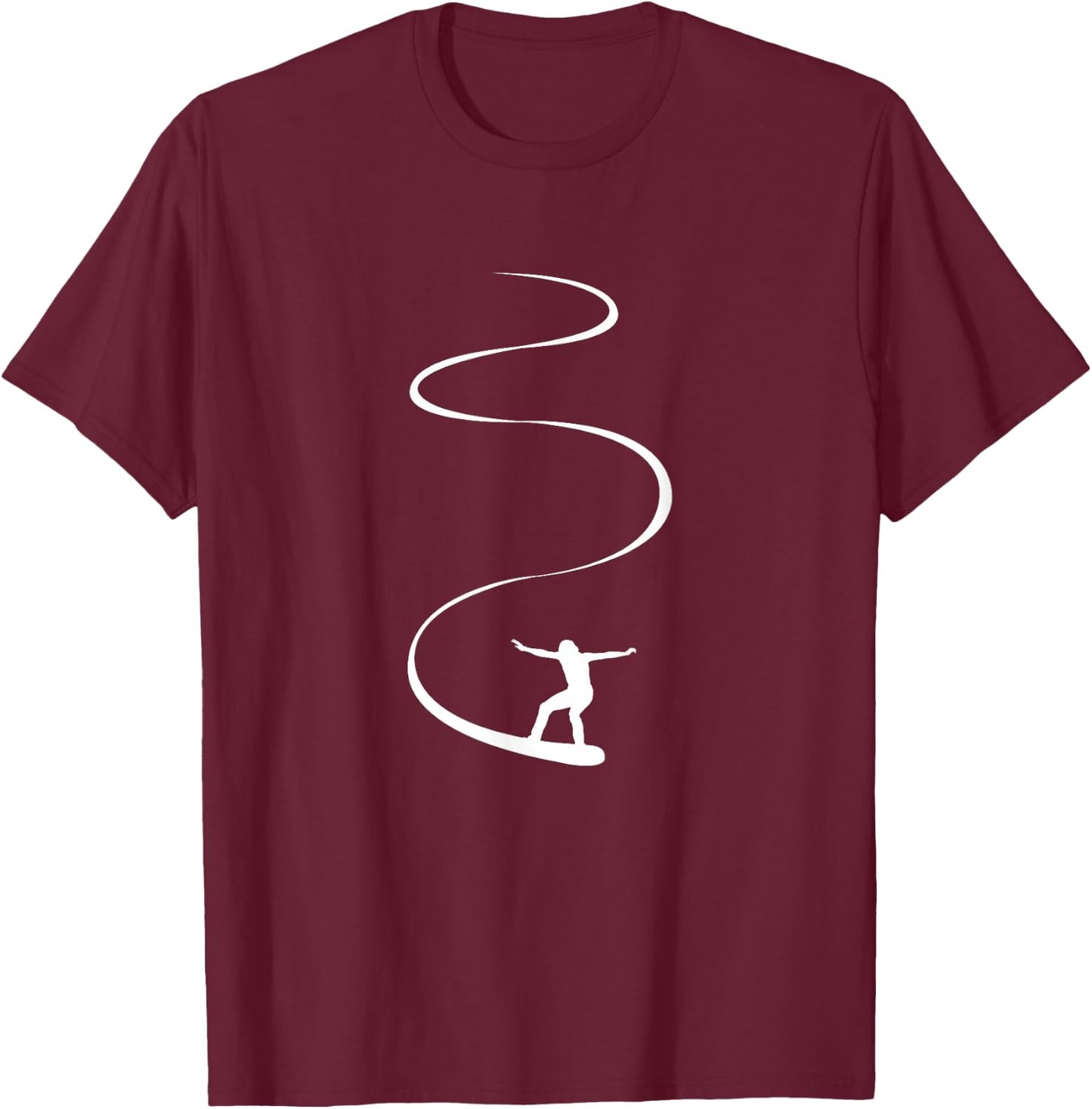 Ride Line Snowboarder Snowboard Ski | Man Woman Kids T-Shirt - T-Shirt | Maroon