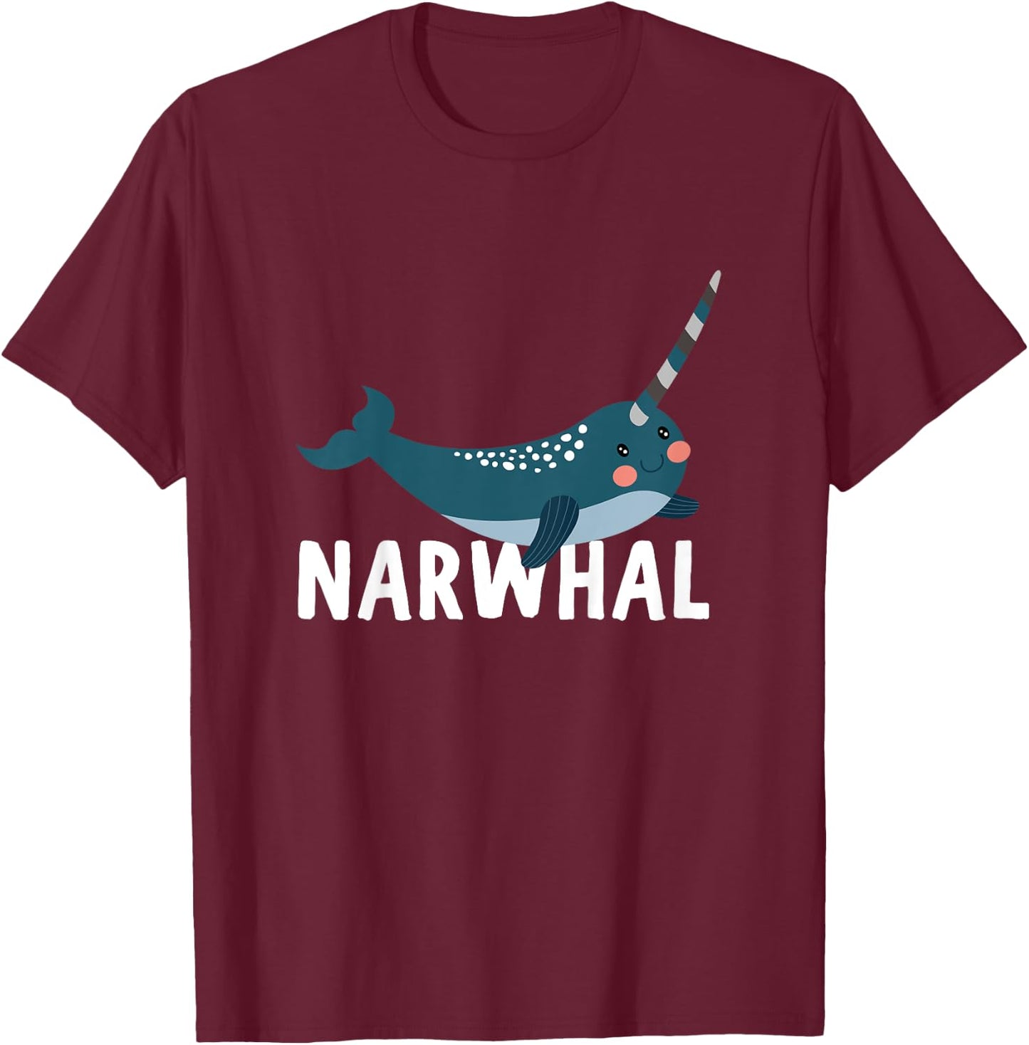 Narwhal Shirt For Boys Or Girls | Cute Narwhal Gift T-Shirt - T-Shirt | Maroon