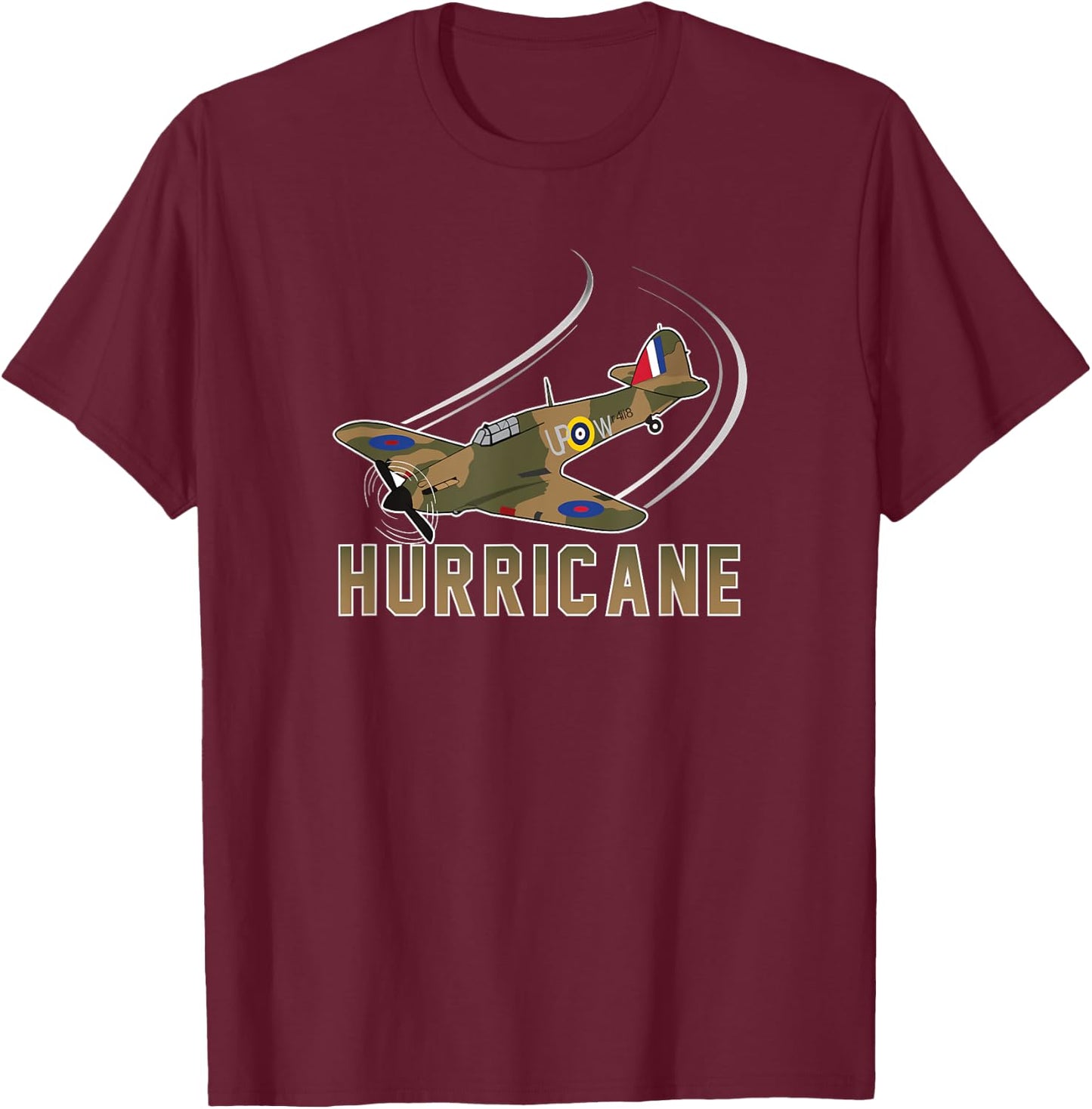 Hawker Hurricane Warbird I WWII Airplane History T-Shirt - T-Shirt | Maroon