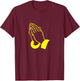 PRAYING HANDS GOD JESUS Print T-Shirt - T-Shirt | Maroon