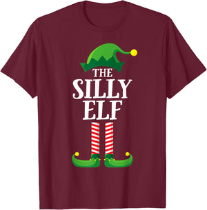 Silly Elf Matching Family Group Christmas Party Pyjamas T-Shirt - T-Shirt | Maroon