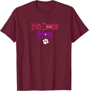 Irish Doodle Mom Shirt Doodle Lovers T-Shirt - T-Shirt | Maroon