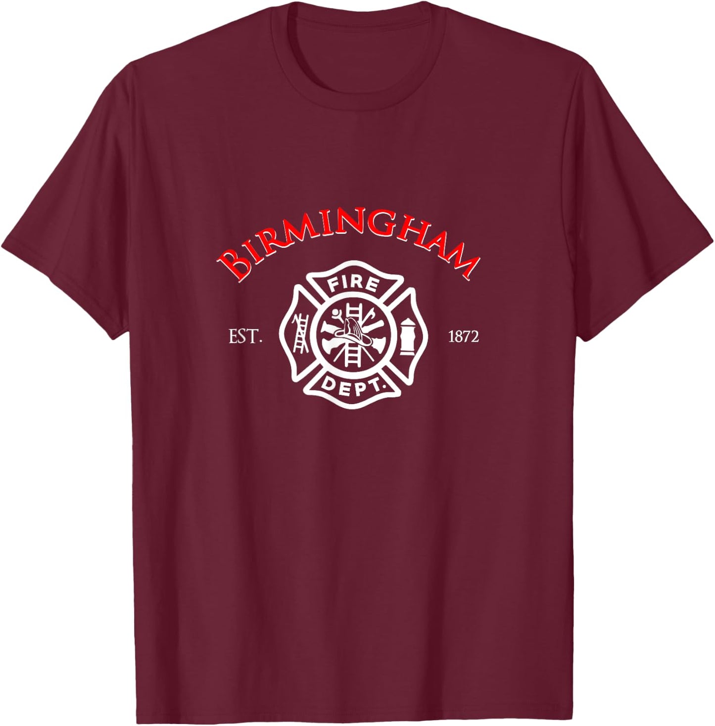 City of Birmingham Fire Rescue Alabama Firefighter T-Shirt - T-Shirt | Maroon