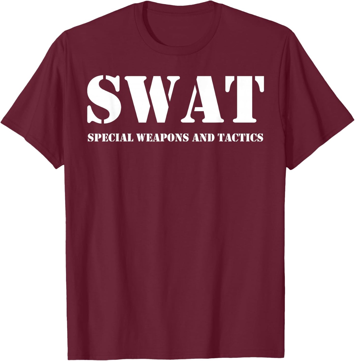 SWAT Team Vintage Police Uniform T-Shirt - T-Shirt | Maroon