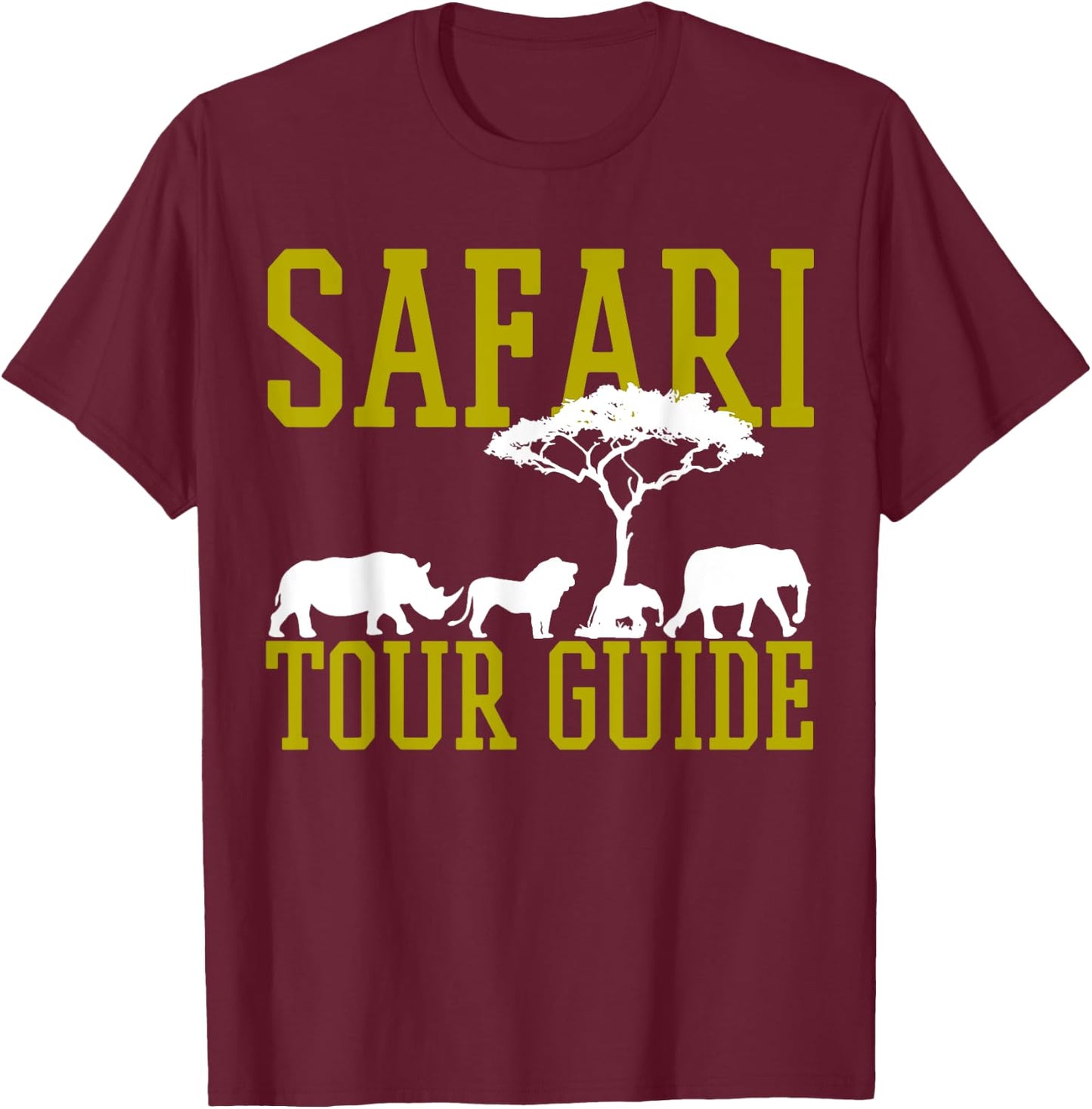 Safari Tour Guide Africa T-Shirt - T-Shirt | Maroon