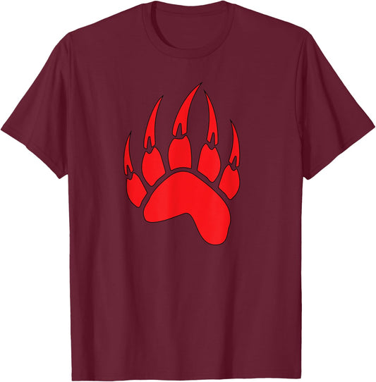 Bear Paw Native American Spirit Animal Totem T-Shirt - T-Shirt | Maroon