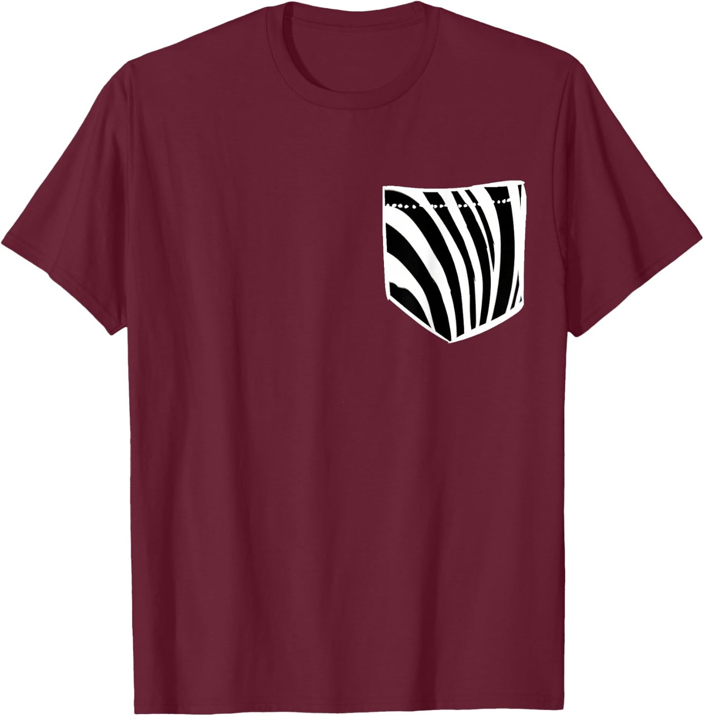 Zebra Pocket Safari African Wildness Wildlife Shirt Gift T-Shirt - T-Shirt | Maroon