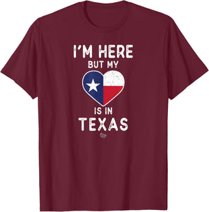 My Heart is in Texas Shirt - Texas Flag Gift T-Shirt - T-Shirt | Maroon