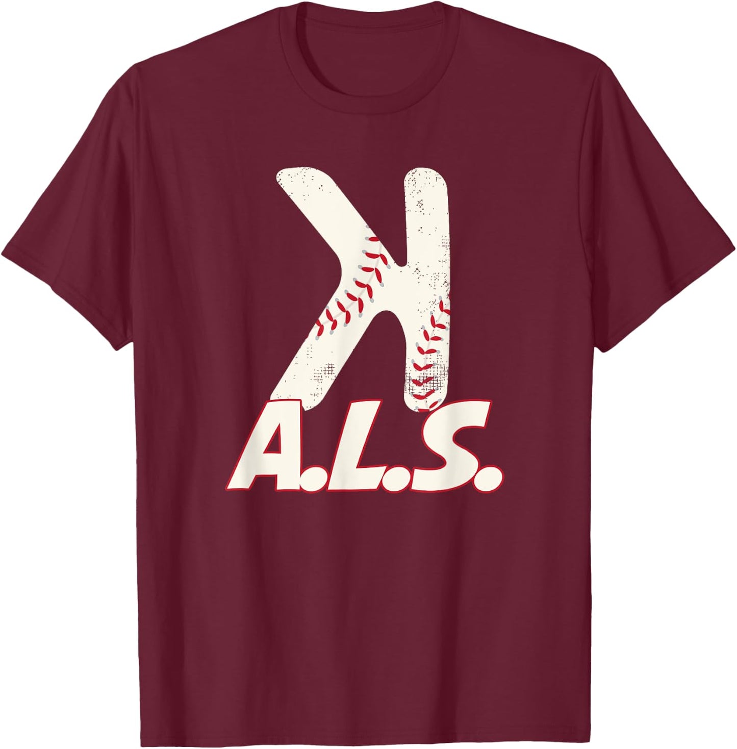 StriKe Out ALS Trendy Baseball Shirt To Support T-Shirt - T-Shirt | Maroon