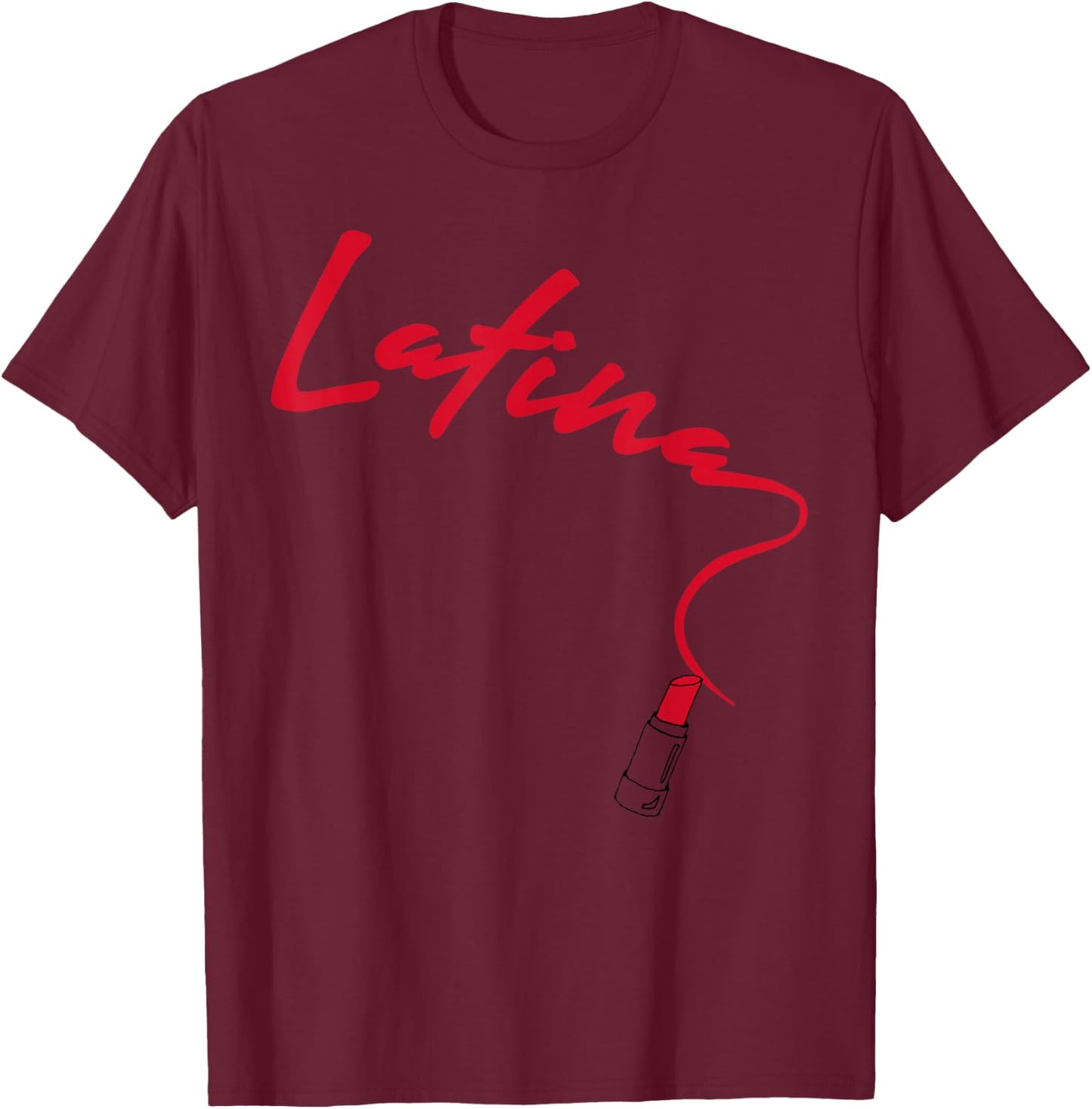 Latina Red Lips, Country, Nationality Graphic T-Shirt - T-Shirt | Maroon