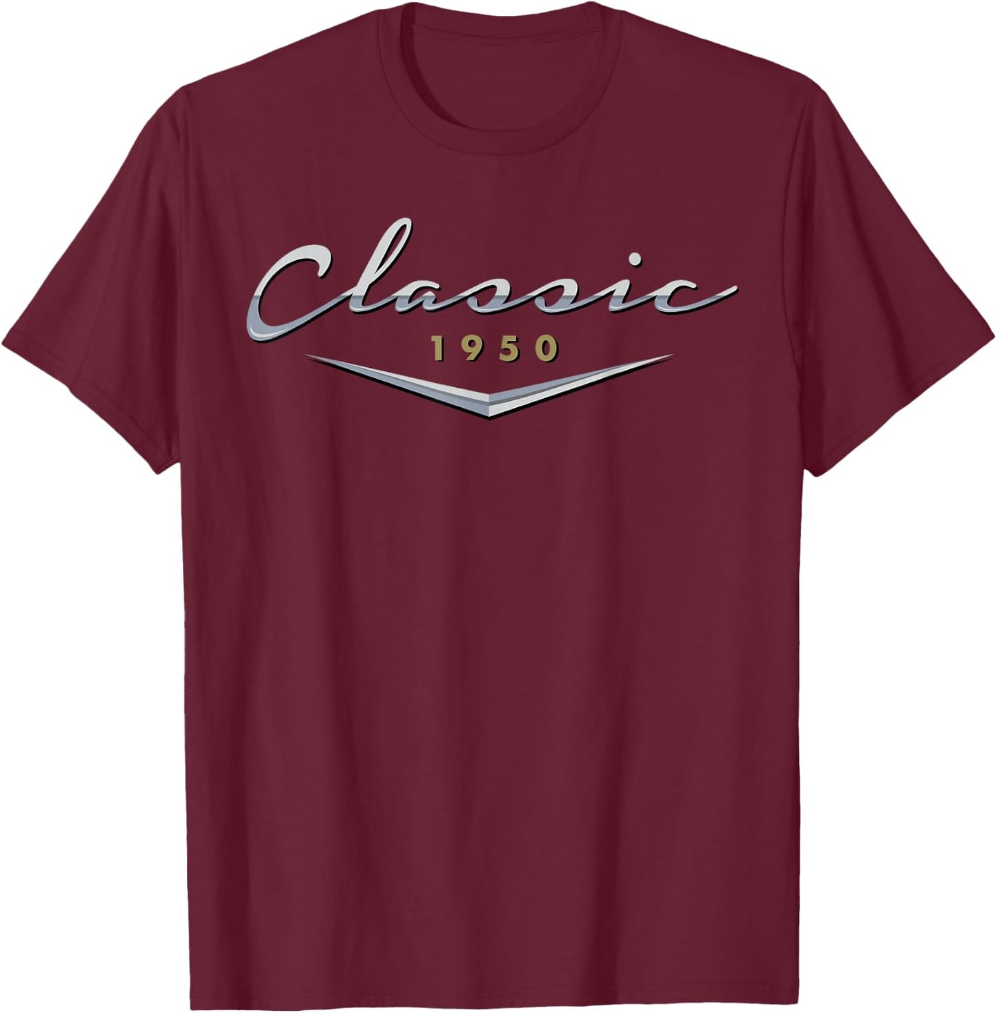 Vintage Classic 1950 Birthday Gifts for Dad, Husband T-Shirt - T-Shirt | Maroon
