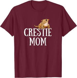 Crested Gecko Mom, Gecko Lover, Cute Crestie, Reptile Mom T-Shirt - T-Shirt | Maroon