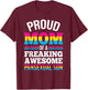 Proud Mom of a Awesome Pansexual Son Pansexual T-Shirt - T-Shirt | Maroon