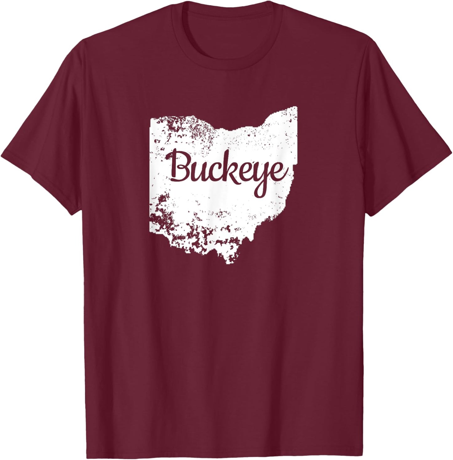 Ohio Shirt OH Love Buckeye State Home Distressed T-Shirt - T-Shirt | Maroon