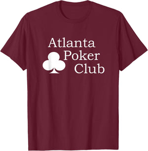 Atlanta Poker Club Classic Big White Logo T-Shirt - T-Shirt | Maroon