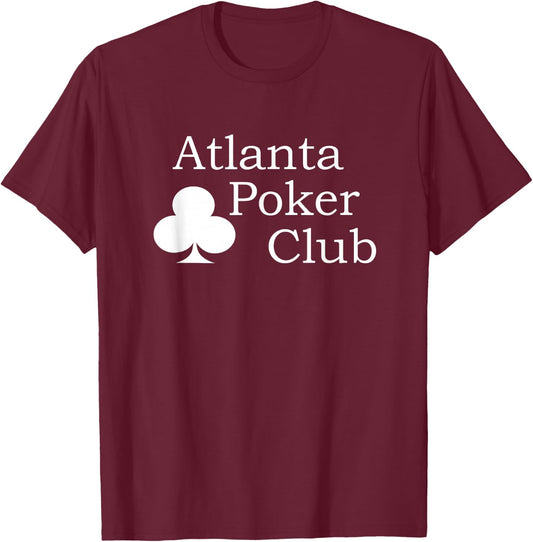 Atlanta Poker Club Classic Big White Logo T-Shirt - T-Shirt | Maroon