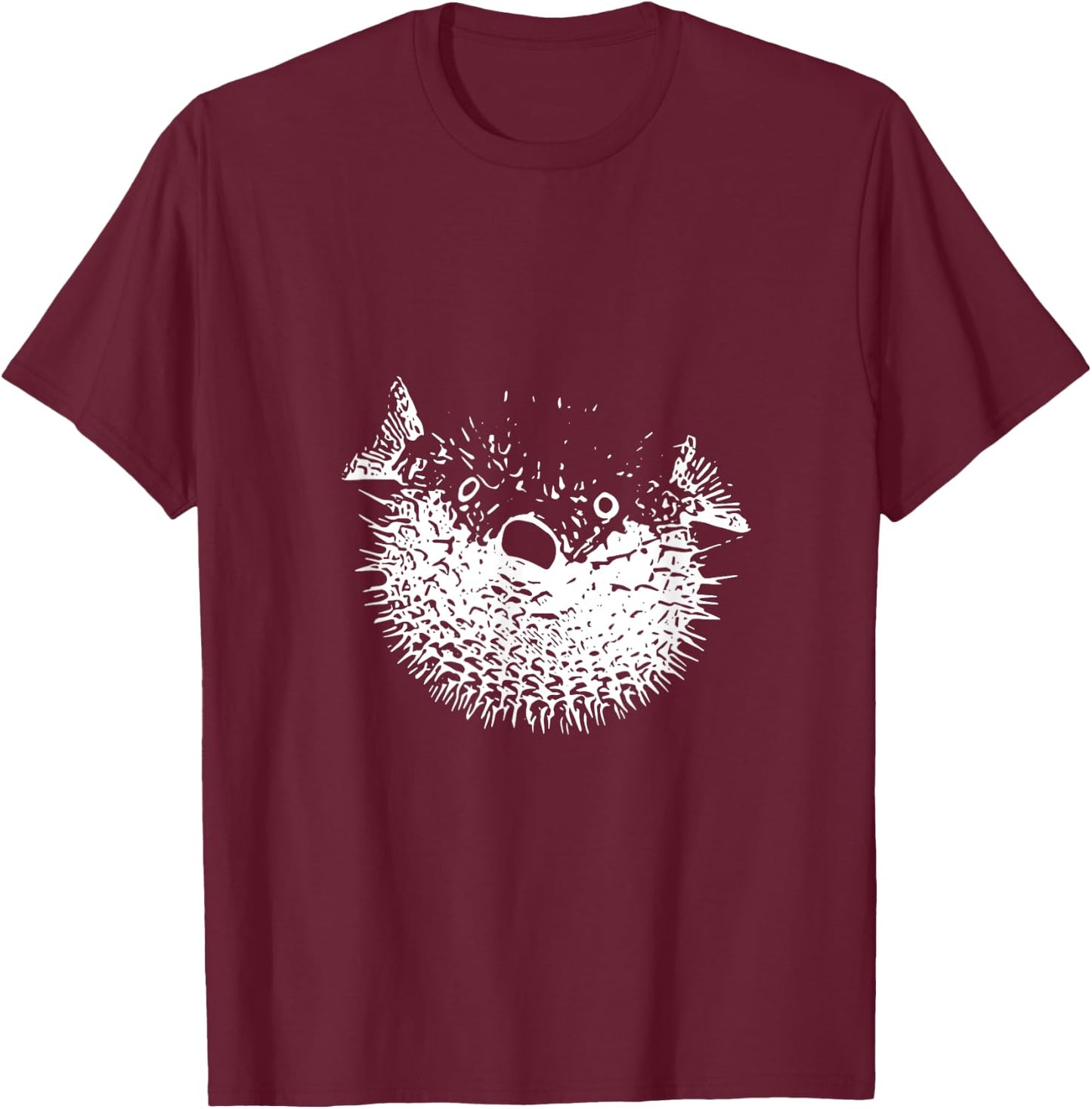Simple Blowfish Shirt - Funny Blowfish Animal T-Shirt - T-Shirt | Maroon