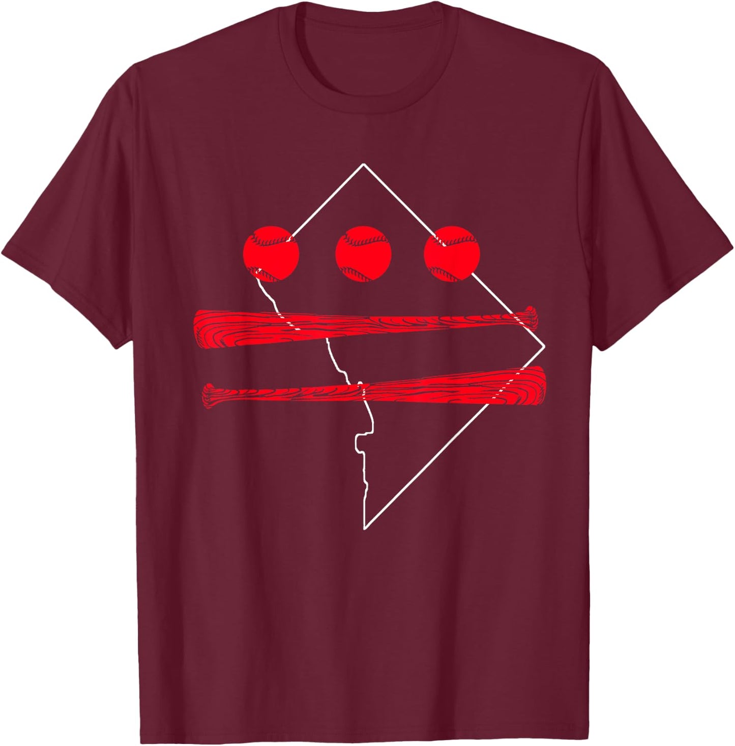 Washington DC Map Capitol Baseball Flag Shirt T-Shirt - T-Shirt | Maroon