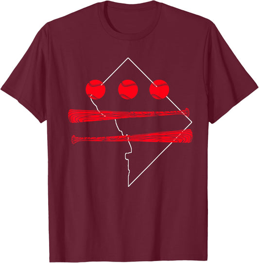 Washington DC Map Capitol Baseball Flag Shirt T-Shirt - T-Shirt | Maroon