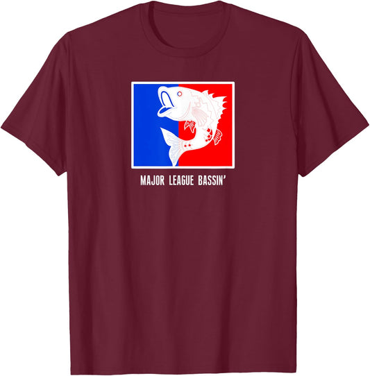 Fishing Shirts | MAJOR LEAGUE BASSIN Bass Fishing Gift T-Shirt - T-Shirt | Maroon