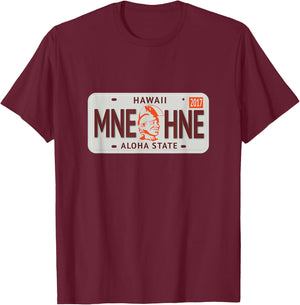 Retro Hawaiian License Plate feat. the Menehune T-Shirt - T-Shirt | Maroon