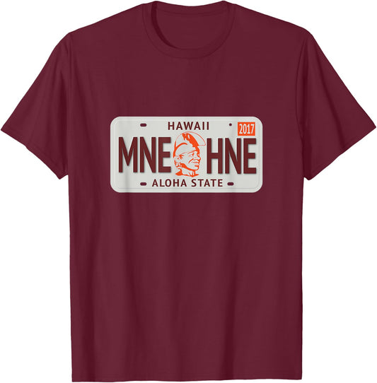 Retro Hawaiian License Plate feat. the Menehune T-Shirt - T-Shirt | Maroon