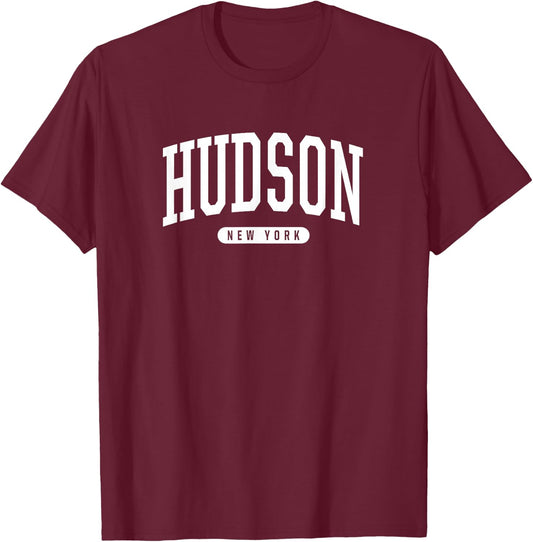 Hudson New York T Shirt Hudson Gifts NY USA. T-Shirt - T-Shirt | Maroon