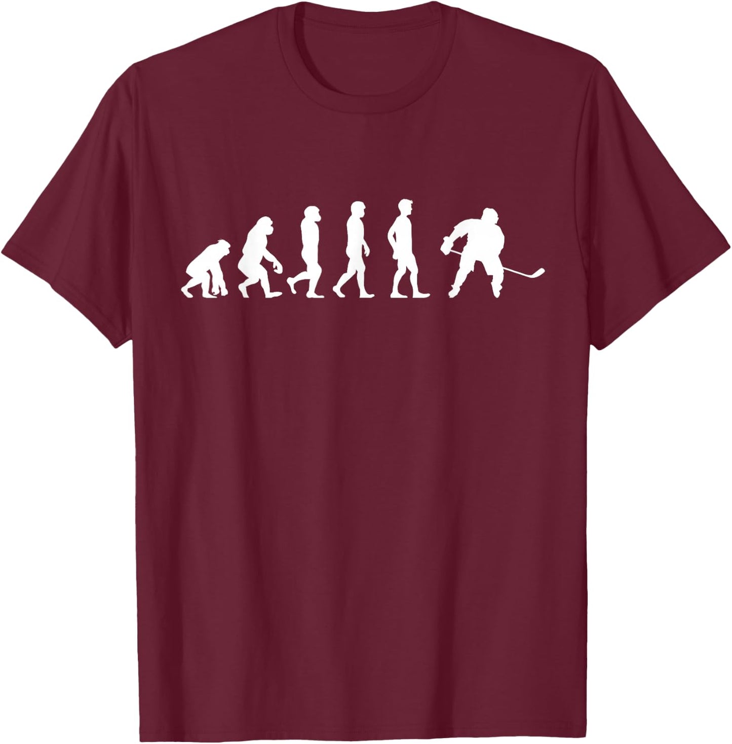 Ice Hockey Player Evolution Hockey Gift T-Shirt - T-Shirt | Maroon