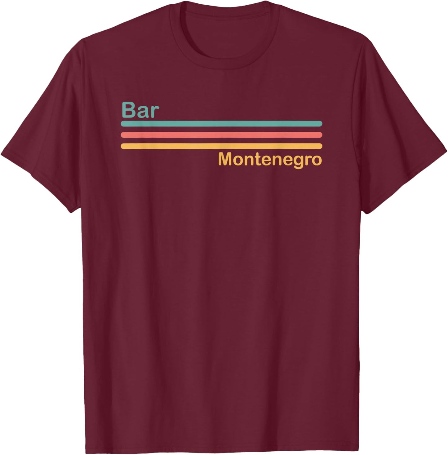 Retro Bar Montenegro T-Shirt - T-Shirt | Maroon