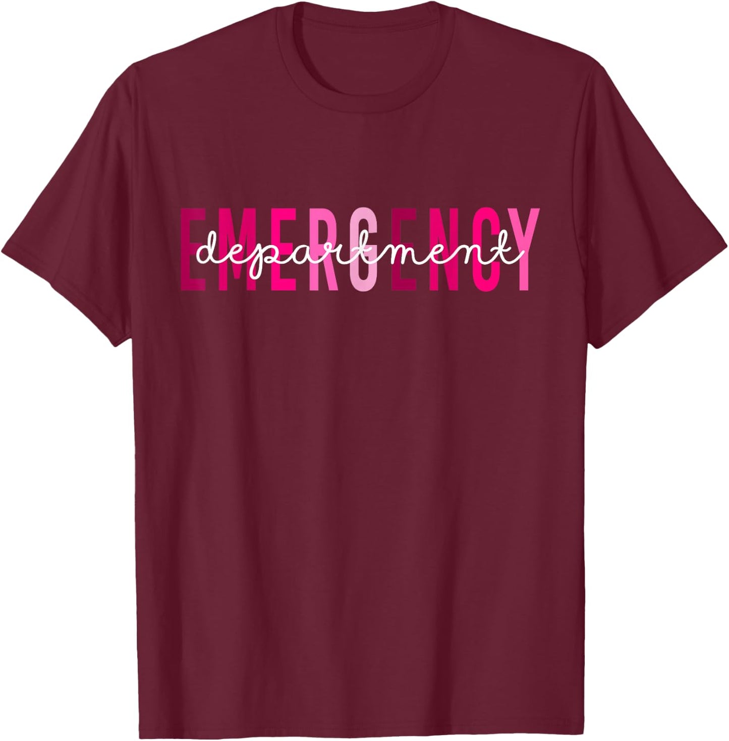Emergency Department Emergency Room Nurse Breast Cancer T-Shirt - T-Shirt | Maroon