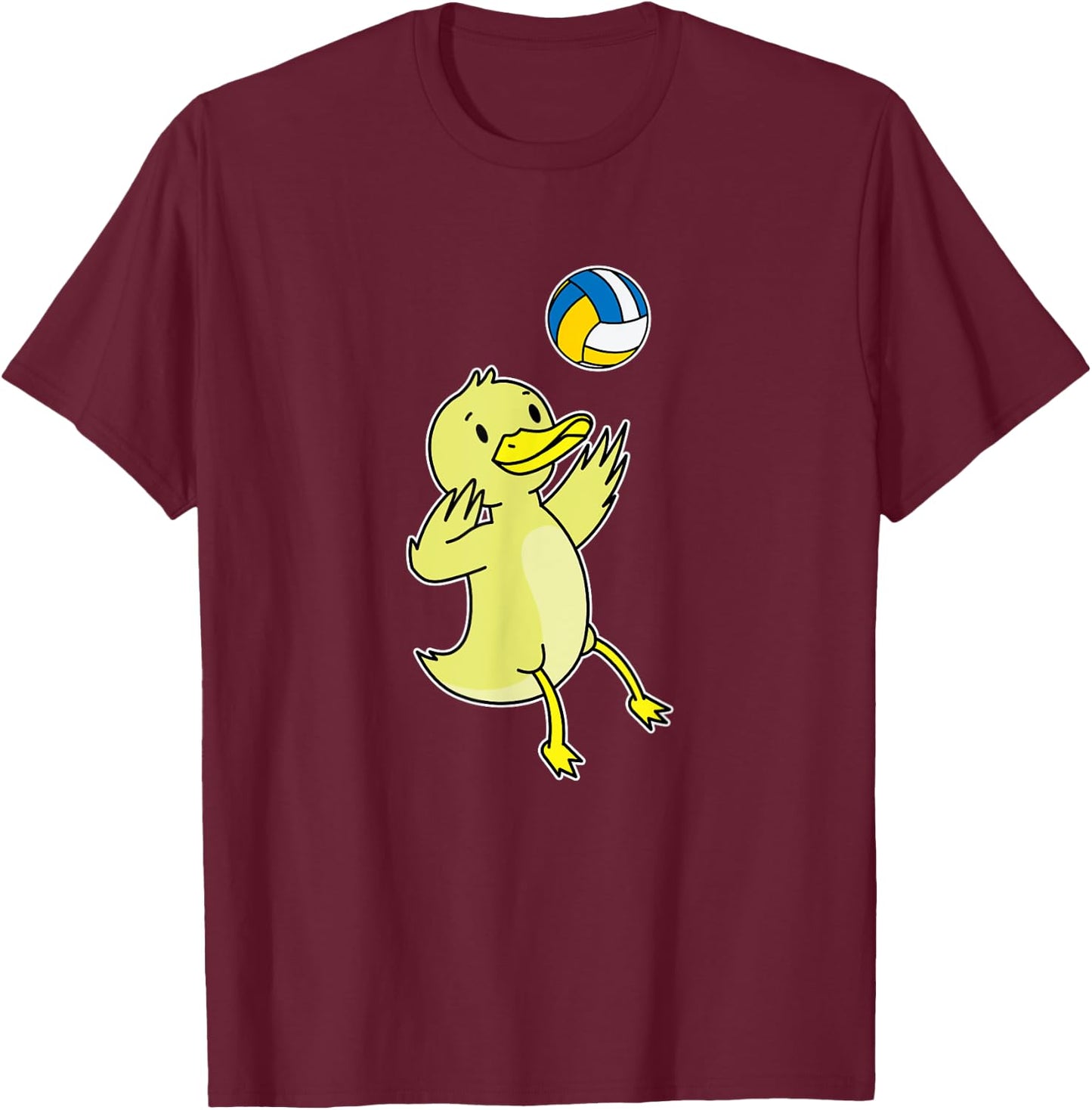 Duck plays Volleyball T-Shirt - T-Shirt | Maroon
