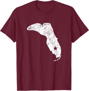 Florida Cowboy Boot Ranch Cowgirl Rodeo Gift Floridian T-Shirt - T-Shirt | Maroon