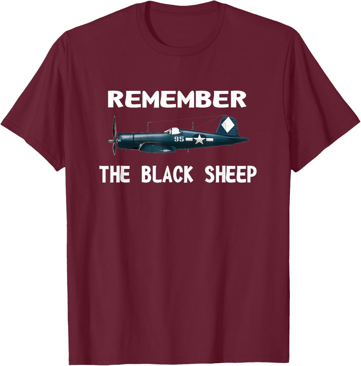 CORSAIR WWII HISTORY SHIRT Black Sheep Squadron Pilot T-Shirt - T-Shirt | Maroon