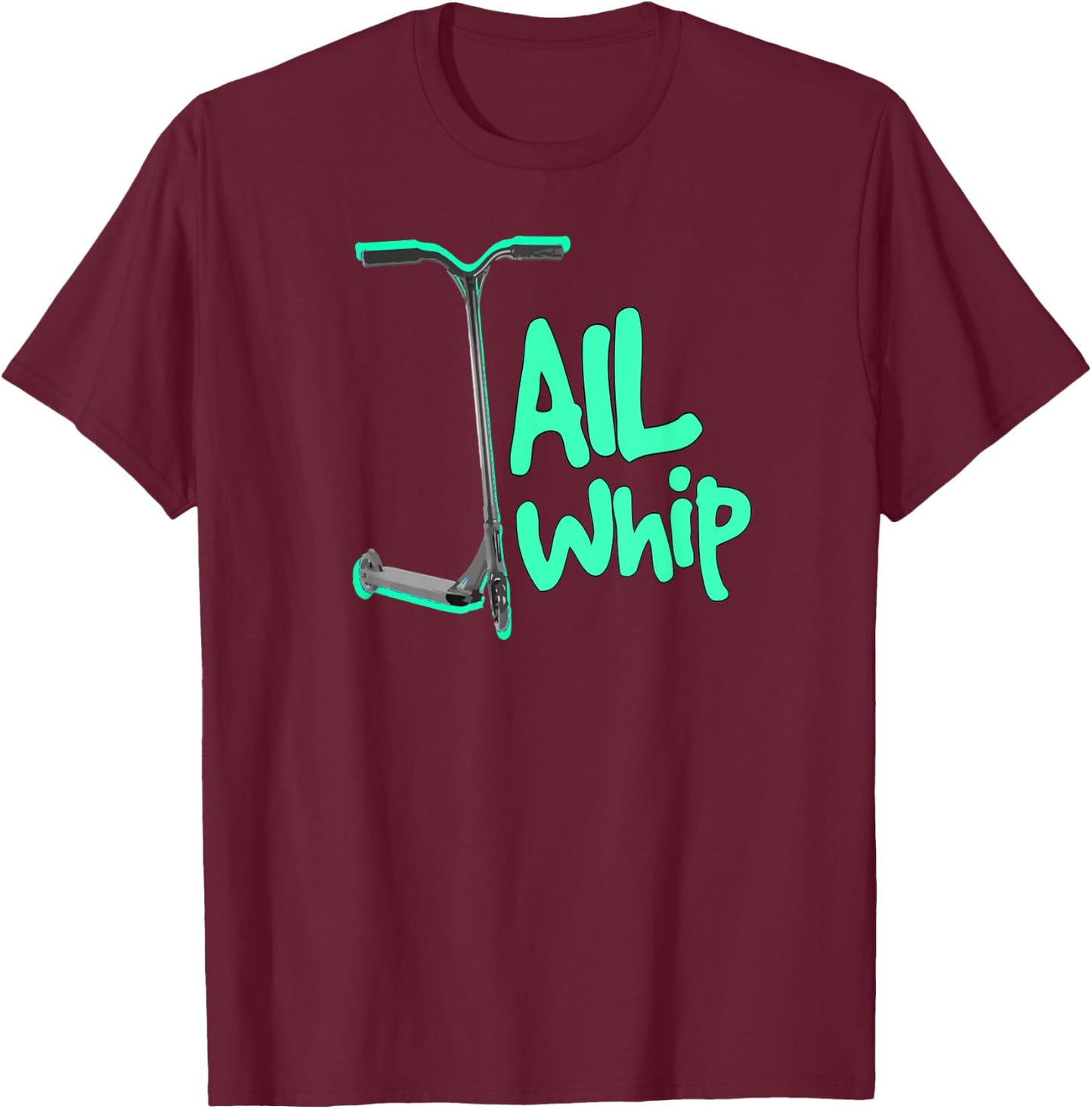 Pro Scooter Tailwhip Top For Boys & Men, Turquoise Scooter T-Shirt - T-Shirt | Maroon