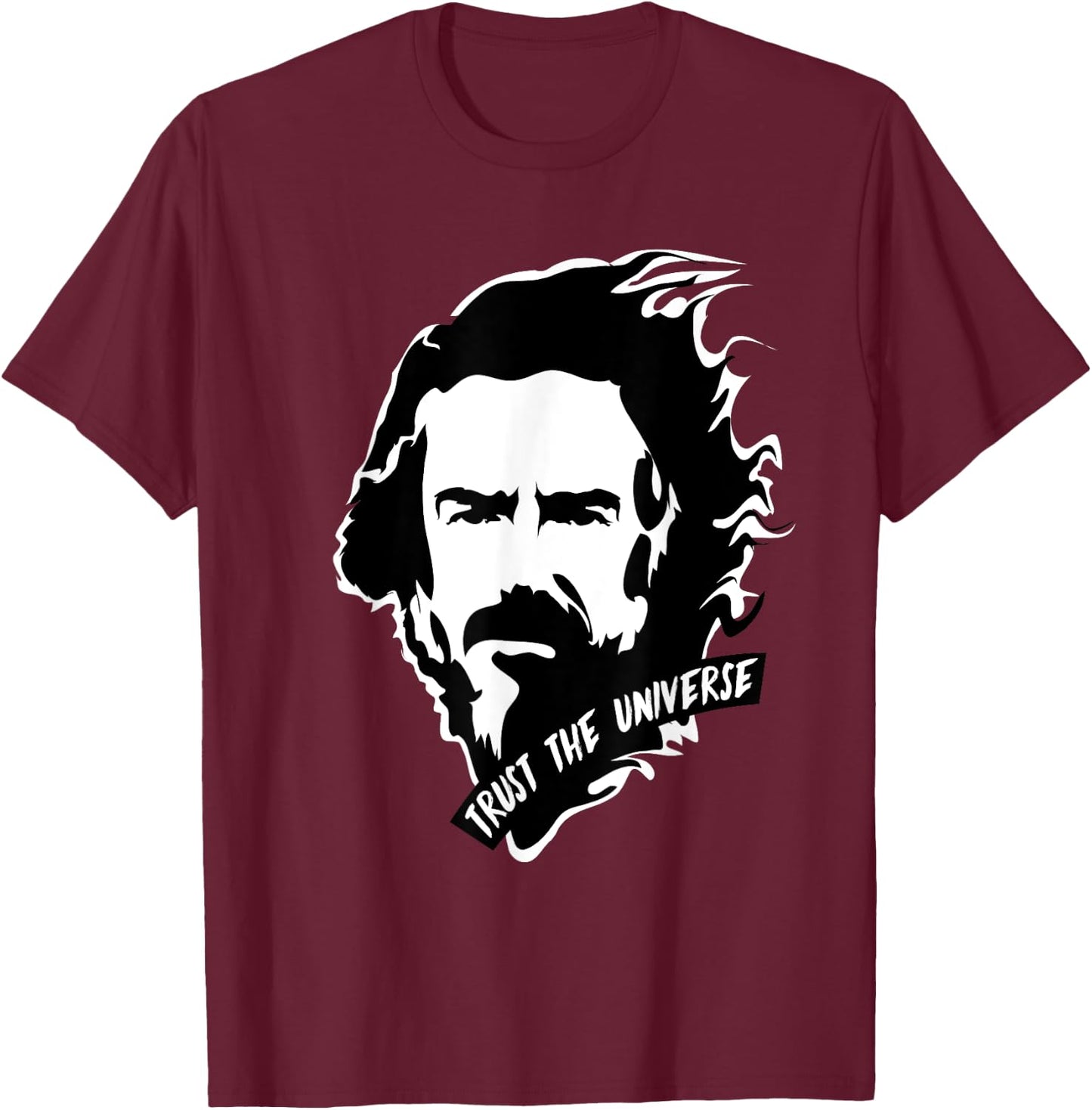 Alan Watts Mind Trust the Universe T-Shirt - T-Shirt | Maroon