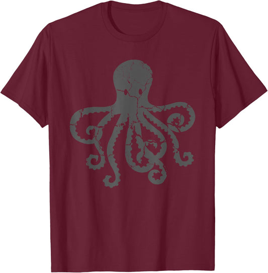 Vintage Octopus T-Shirt - T-Shirt | Maroon