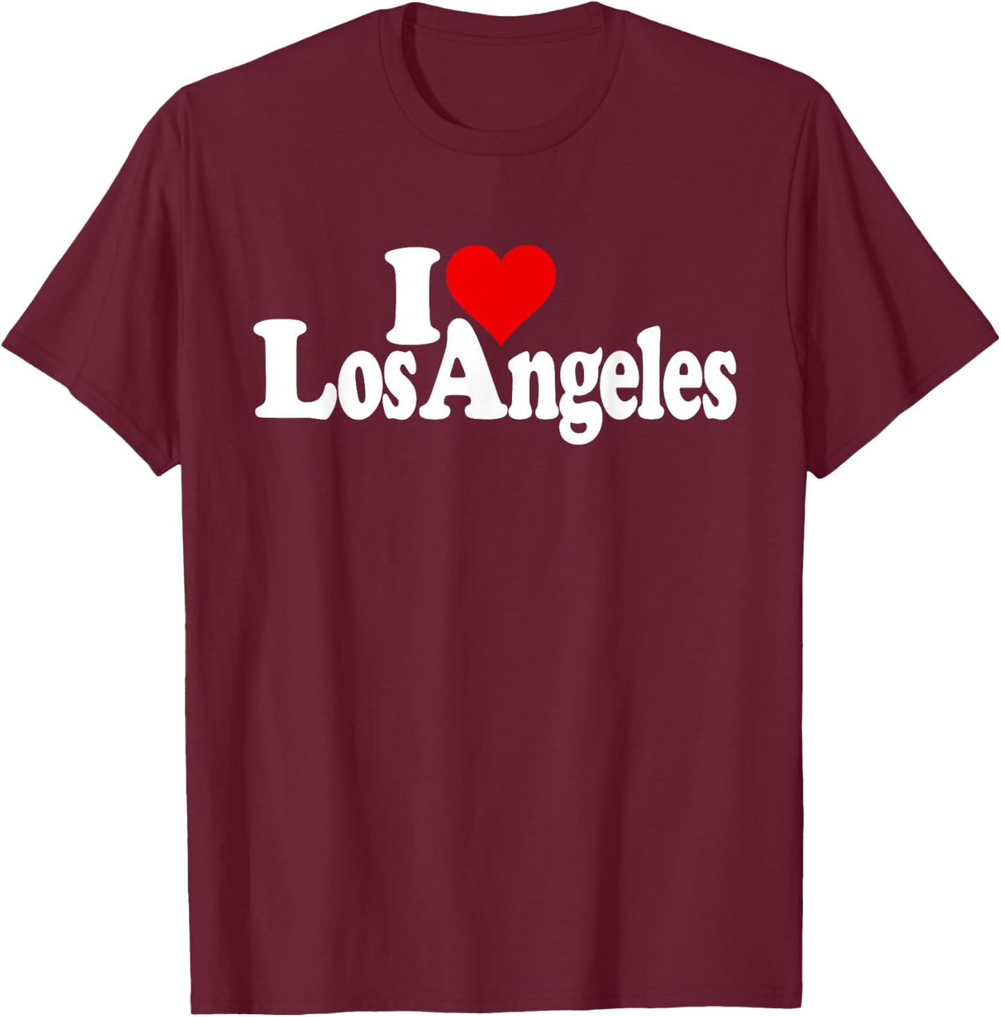 I Love Heart Los Angeles La T-Shirt - T-Shirt | Maroon