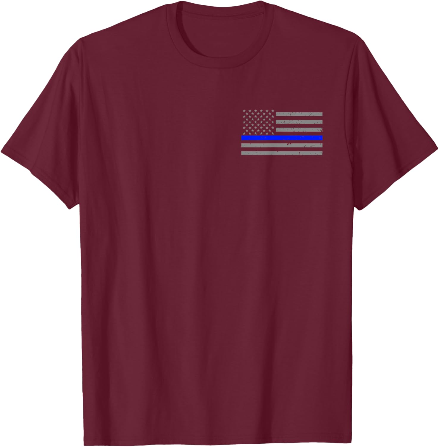 Police Sergeant with Thin Blue Line Flag T-Shirt - T-Shirt | Maroon