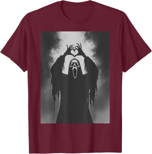 Ghost Heart Hands Scary Face Horror Poster Halloween T-Shirt - T-Shirt | Maroon